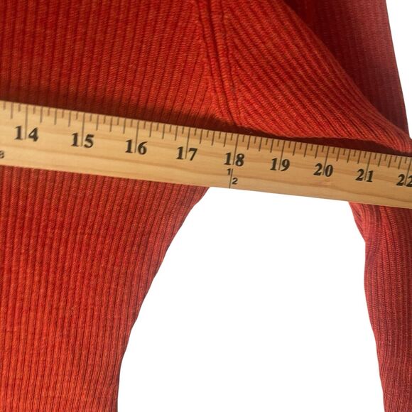 Banana Republic Medium Rust Orange 100% Merino Wool Ribbed Turtle Neck Sweater - Picture 6 of 7